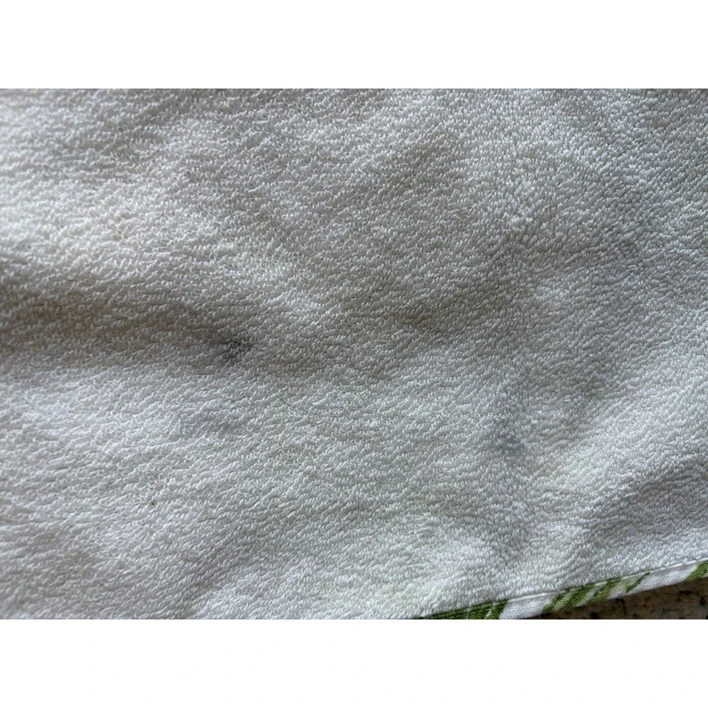 Pottery Barn Tropical Palm Leaf Textured Cotton Hand Towels  17 x 28 in GUC